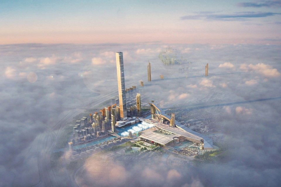 Meydan One - Dubai - Vue de dessus. Plus de 70 000 logements seront construits d'ici 2020.